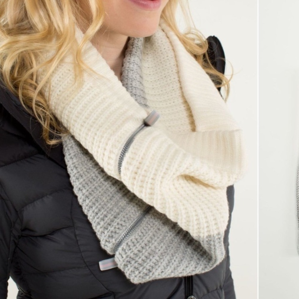 Lululemon Falling Freely Neck Warmer Angel Wing Silver Grey Merino Wool W9766S